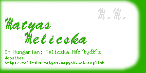 matyas melicska business card